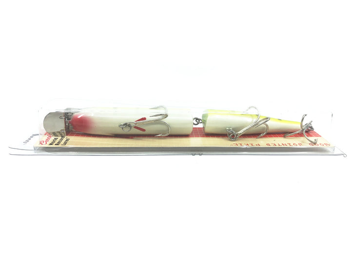 Creek Chub Wooden Giant Jointed Pikie 800, PE Perch Color, New on Card Old Stock