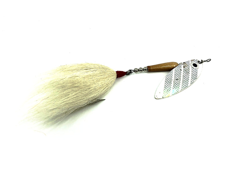Spinda Spinners Musky Bucktail Spinner, White/Silver Color