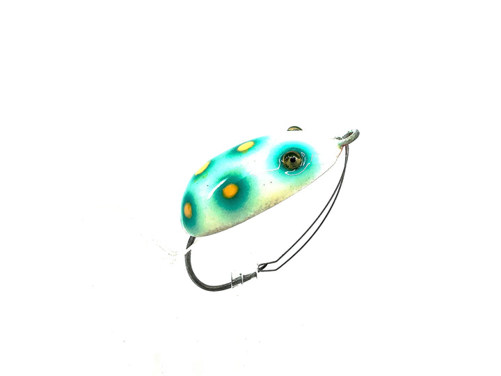 Musky Dan (XXX Lures) Fly-Rod Frog, White/Blue &amp; Yellow Dots