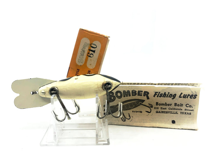 Bomber Wooden 600 Series, #08 White/Black Shadow Stripe Color with Box (610)