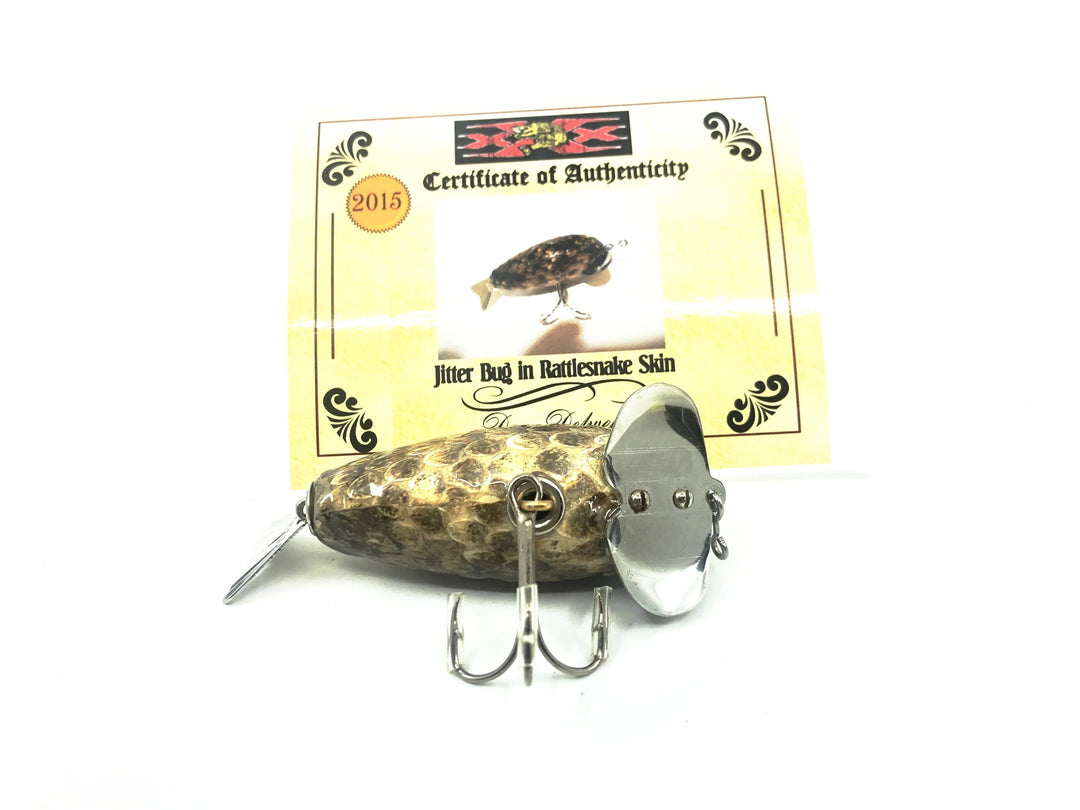 Musky Dan (XXX Lures) Jitter Bug, Real Rattlesnake Skin Finish w/COA