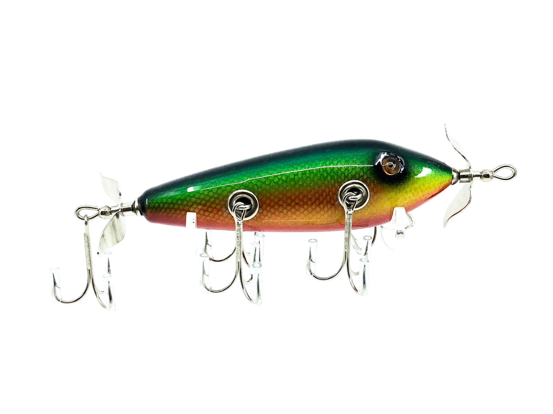Musky Dan (XXX Lures) 5 Hook Minnow (150), Green/Red/Gold Scale w/COA