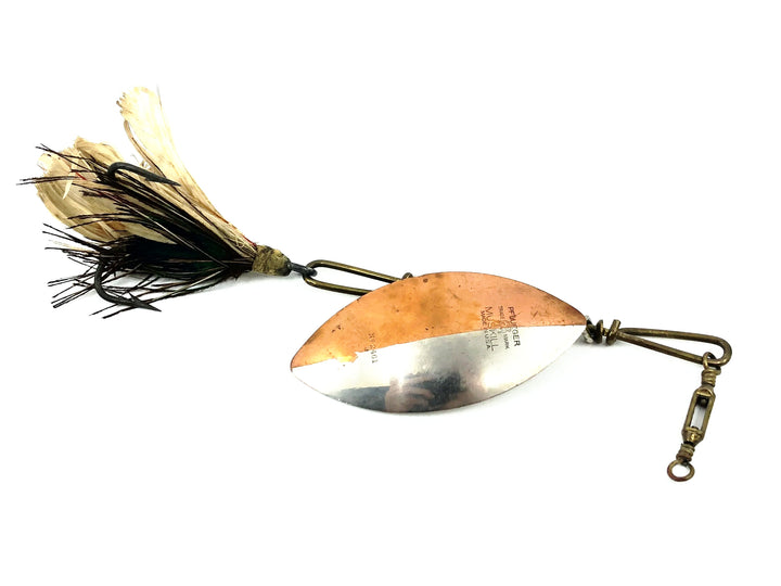 Pflueger Muskill 2461 Spinner No.9 Treble Hook, Bronze/Silver Blade and Feather Tail