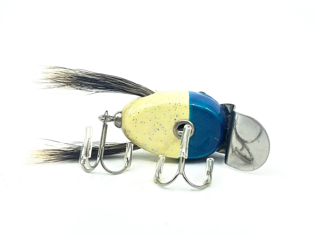 Musky Dan (XXX Lures) Baby Dingbat, Blue Head/White/Silver Flitter w/COA