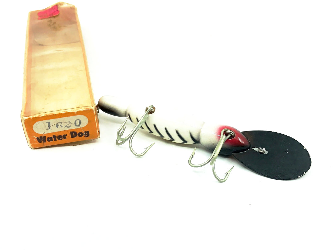 Bomber Waterdog 1600 Series, #06 White/Black Ribs Color w/Box - Plastic