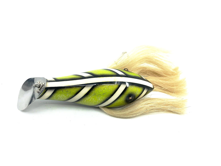 Musky Dan (XXX Lures) Musky Nabber, Chartreuse/White Rib w/Box & COA