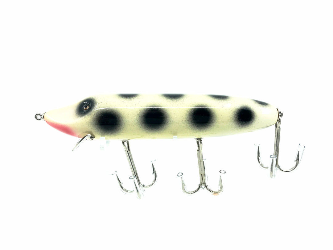 Musky Dan (XXX Lures) Husky Vamp, White/Black Dots Color