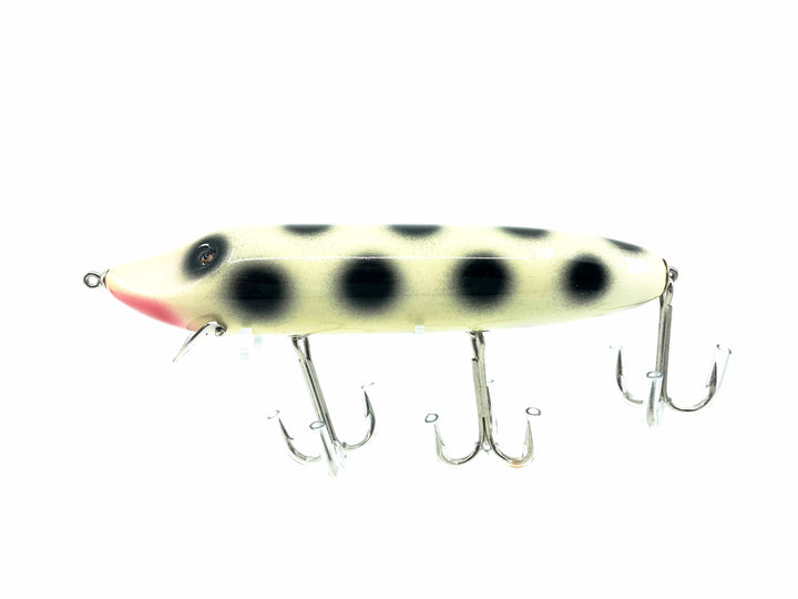 Musky Dan (XXX Lures) Husky Vamp, White/Black Dots Color