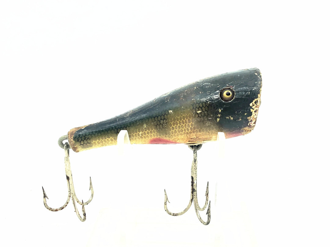 Creek Chub 3200 Plunker, #01 Perch Color Wooden/Glass Eyes
