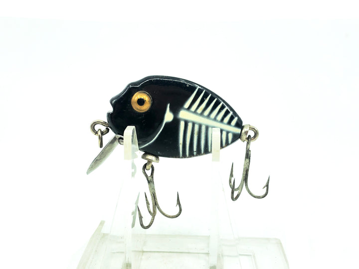 Heddon Tiny Punkinseed 380, XBW Black and White Shore Minnow Color