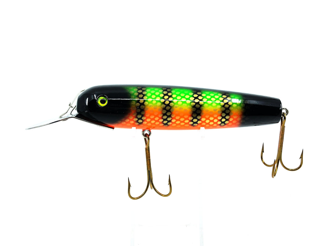 Leo-Lure, Leo Straight Musky Dawg, Custom Color, Flo. Okoboji Perch