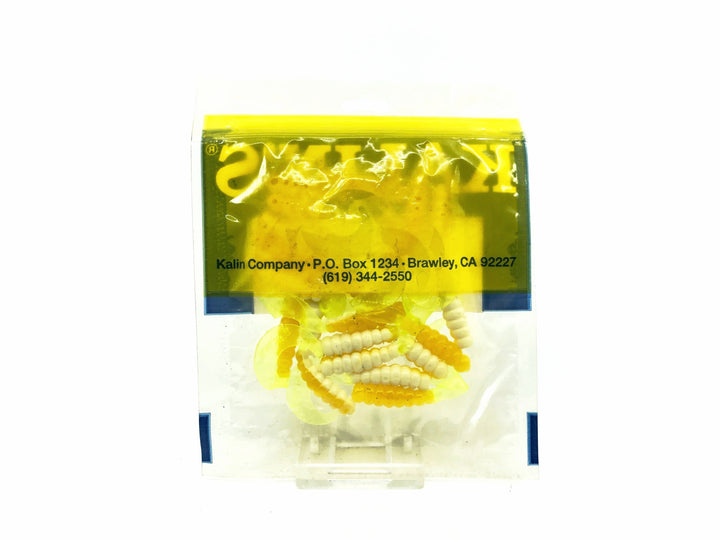 Kalin's 1 3/4" Soft Grubs, White/Yellow/Green Tail - 20 count