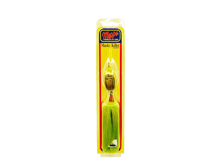 Mepps Tandem Musky Killer Spinner, Gold Blade/Chartreuse Bucktail Color