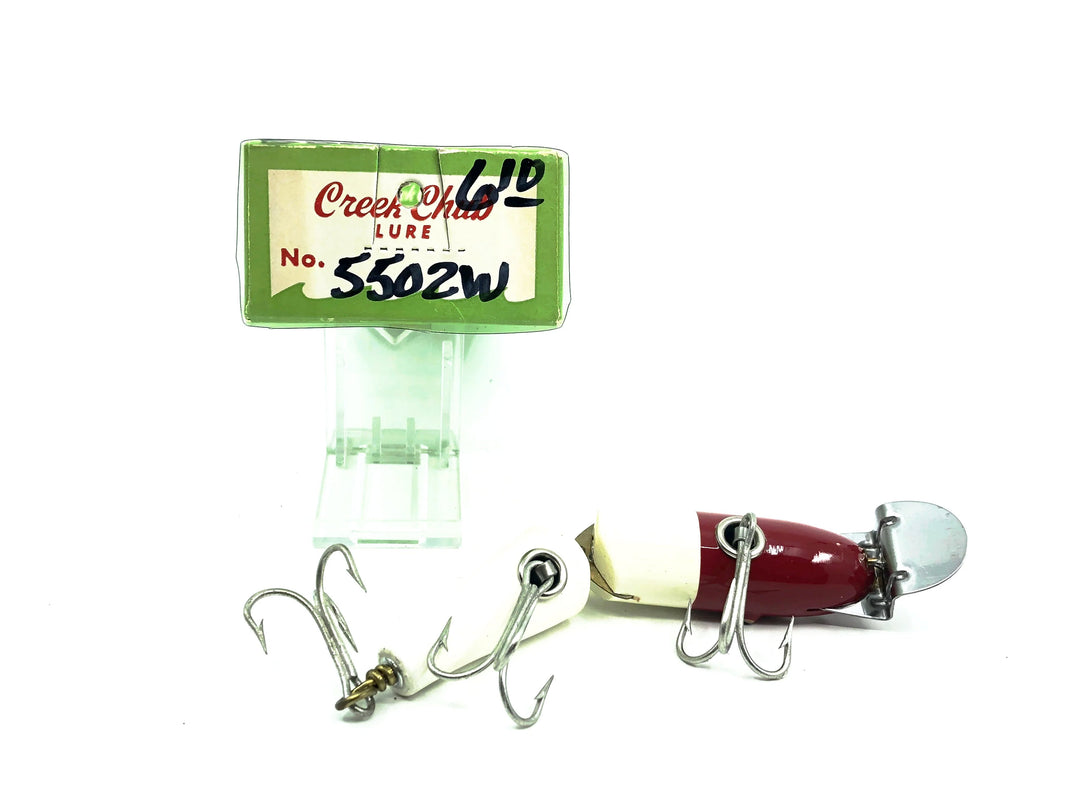 Creek Chub Jointed Snook Pikie 5500, Red White Color 5502W with Box