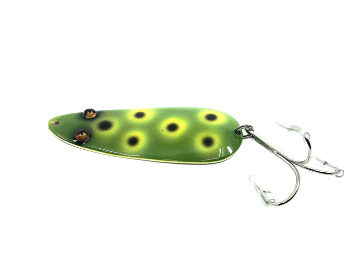 Musky Dan (XXX Lures) Glass Eye Spoon, Frog Spot Color w/COA