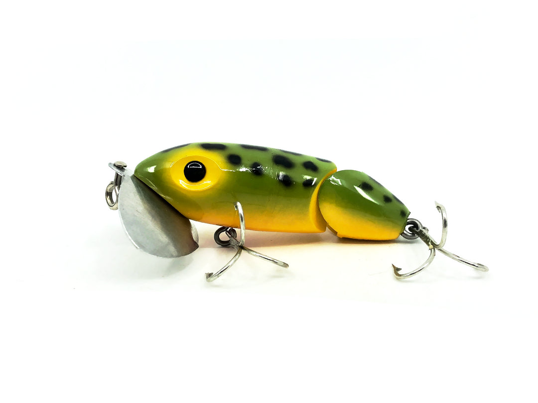 Arbogast Jointed Jitterbug, Frog/Yellow Belly Color