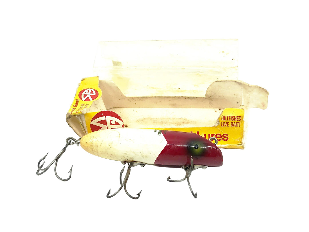 South Bend Bass-Oreno, White/Red Arrowhead Color w/Box-Painted Eyes