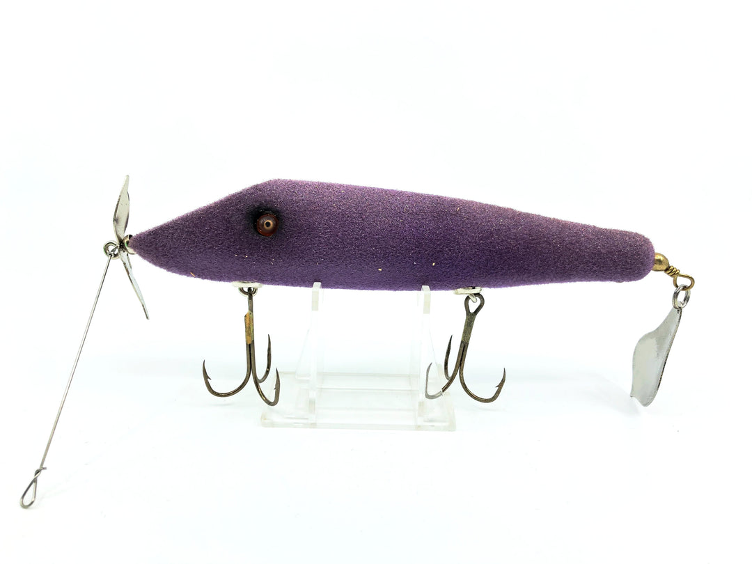 Mr. Muskie Baits by Krizenesky Brothers, Musk-A-Luck Custom painted with Box-Purple Flap Tail