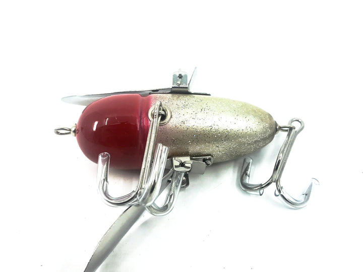 Musky Dan (XXX Lures) Husky Crazy Crawler 4 1/8", Red Head/Silver Flitter/Black Back Color