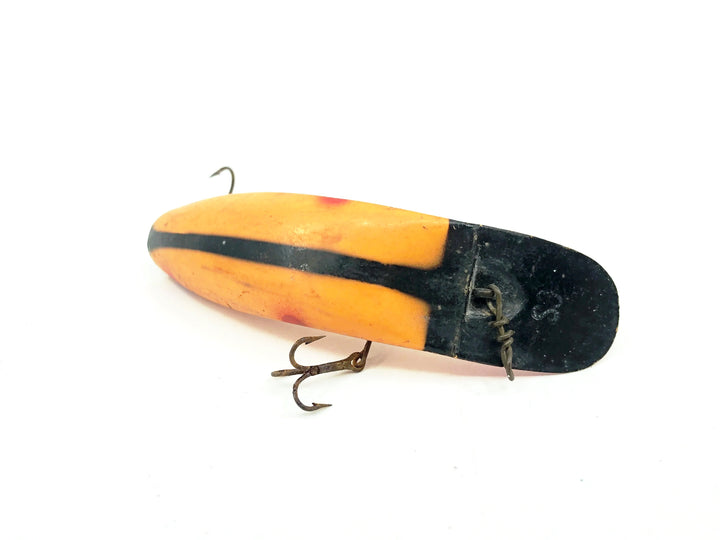 Helin Flatfish S3, LOB Light Orange Red Tip Black Stripe Color -Vintage Plastic