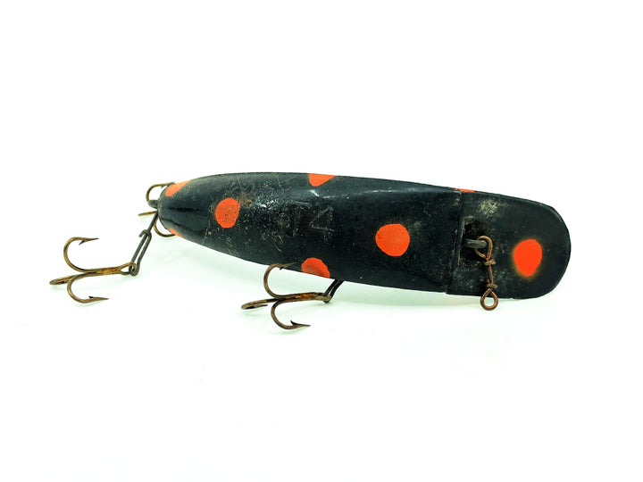 Vintage Helin Flatfish T4, Black/Orange Spots Color