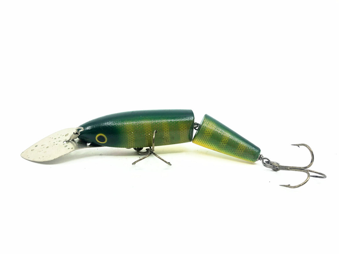 Jointed Wooden 5" Musky Bait, Green Perch Color