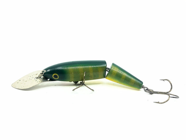 Jointed Wooden 5" Musky Bait, Green Perch Color