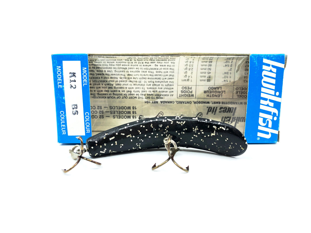 Pre Luhr-Jensen Kwikfish K12, BS Black Silver Specks Color New in Box Old Stock