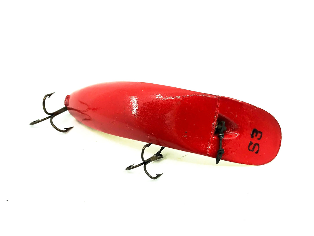 Helin Flatfish S3, WR White Bottom/Red Top Color - Vintage Plastic