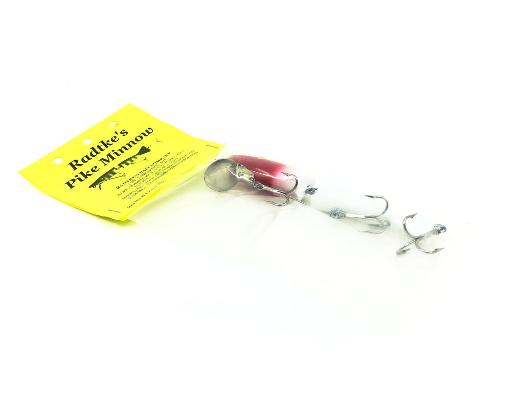 Radtke Pike Minnow, #217 Red & White Color on Card