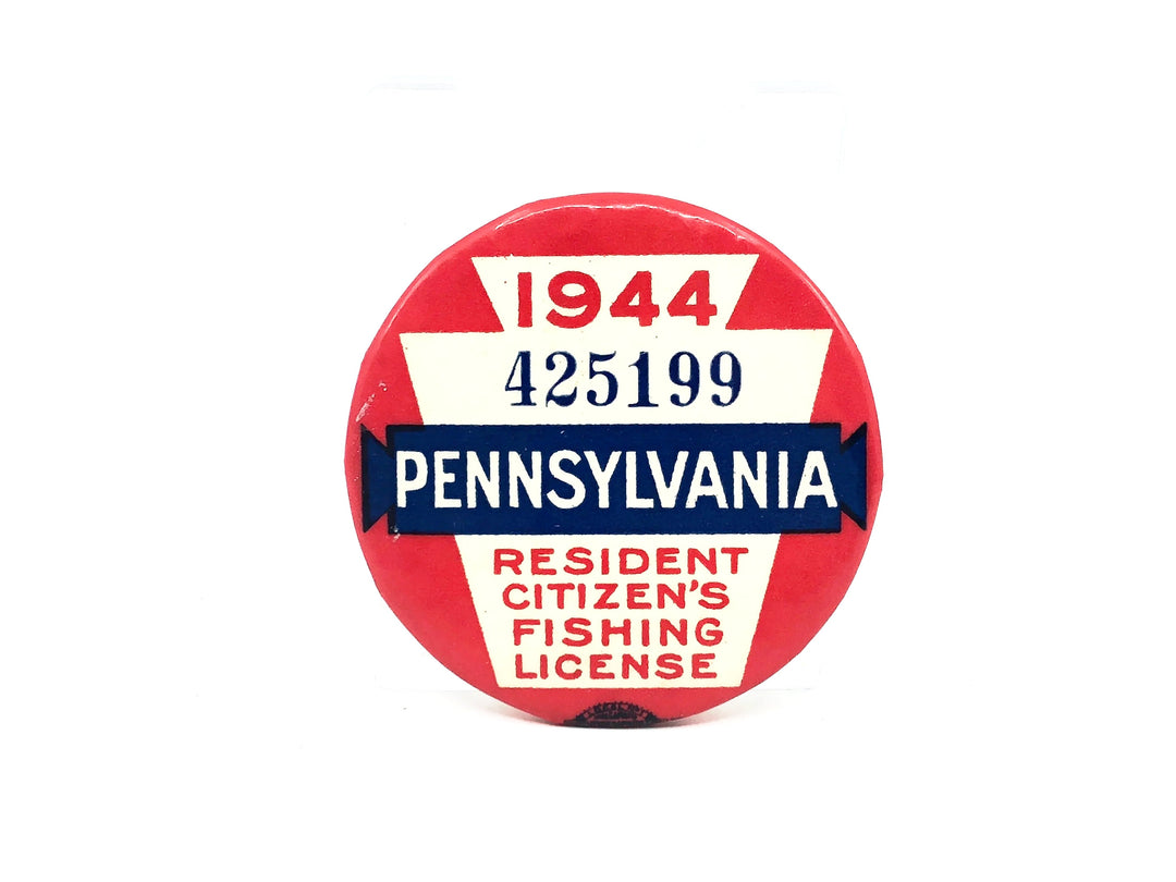 1944 Pennsylvania Resident Fishing License Button