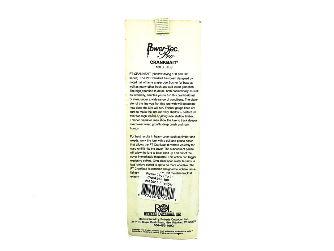 Joe Bucher Power Tec Pro 100 Series, Firetiger Color on Card