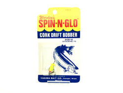 Vintage Worden Spin-N-Glow (Rigged) Drift Bobber Size No.12, Fluorescent Yellow Color on Card
