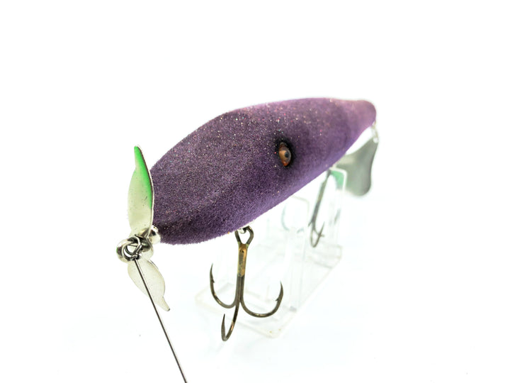 Mr. Muskie Baits by Krizenesky Brothers, Musk-A-Luck Custom painted with Box-Purple Flap Tail