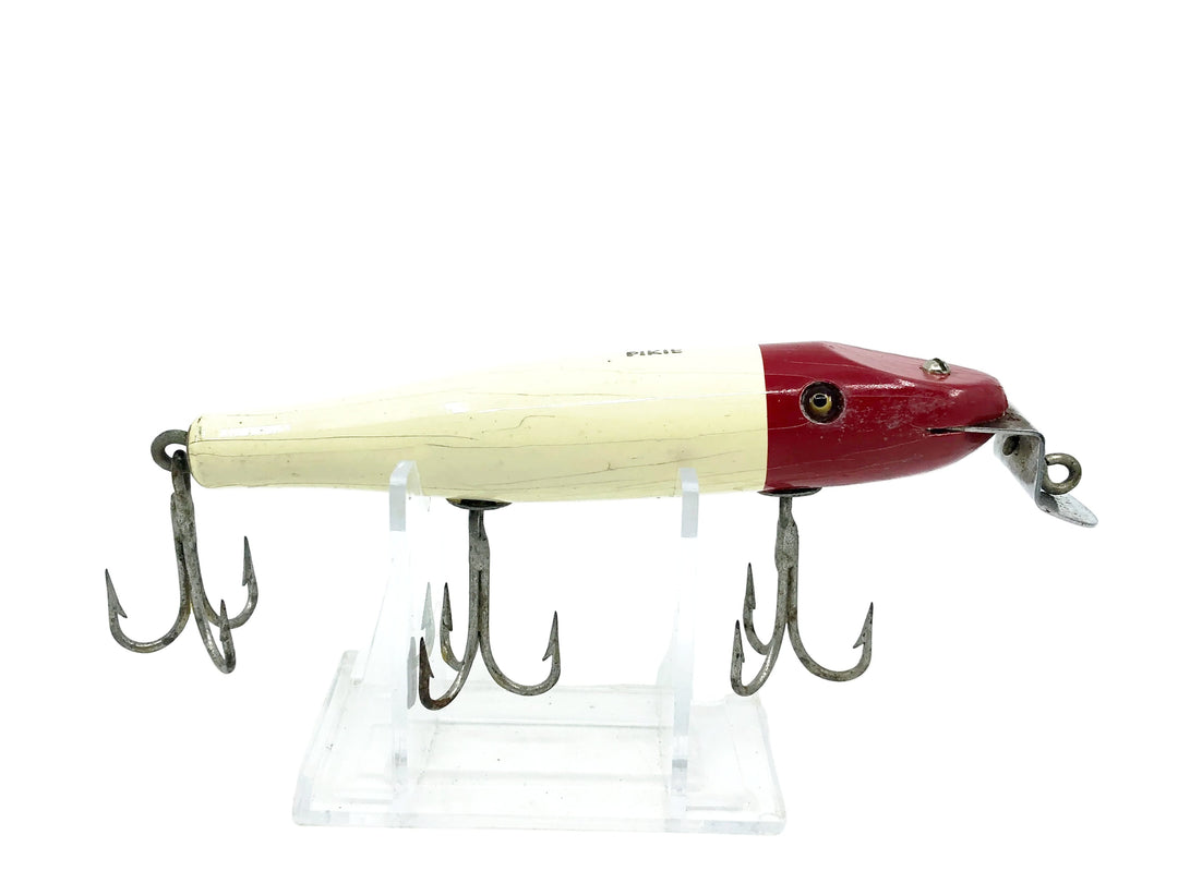 Creek Chub 700 Pikie, 701 Red Head/White Color - Vintage Wooden Version with glass eyes