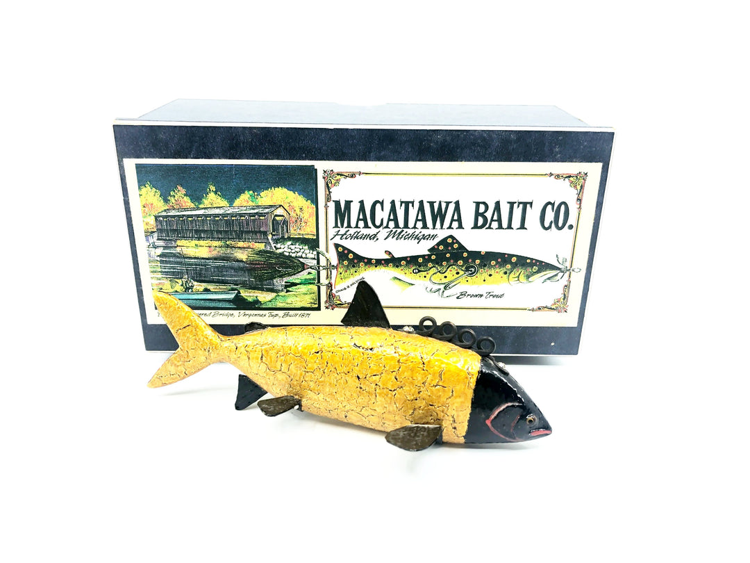 Macatawa Bait Co. Gold/Black Salmon Decoy w/Box