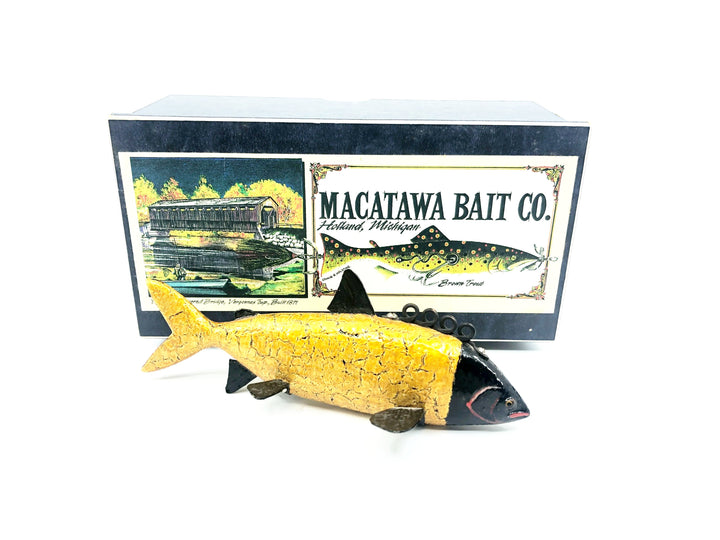 Macatawa Bait Co. Gold/Black Salmon Decoy w/Box