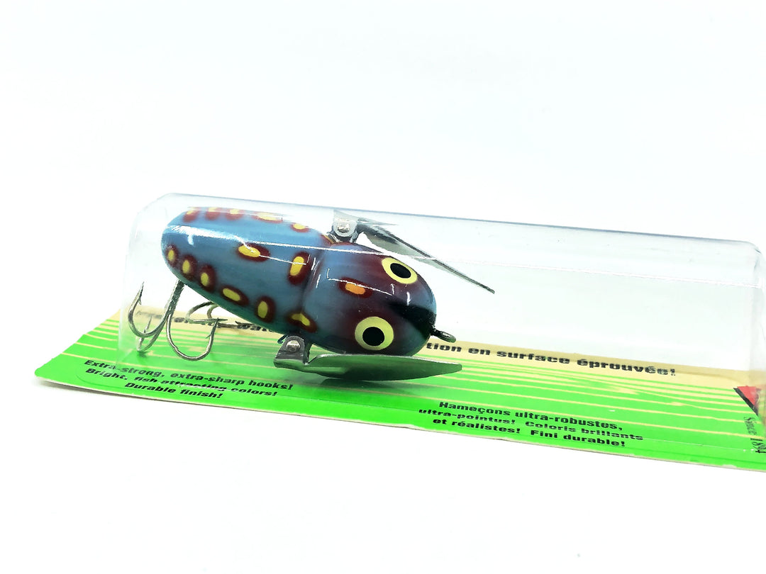 Heddon Crazy Crawler, BLBF Blue Bullfrog Color on Card
