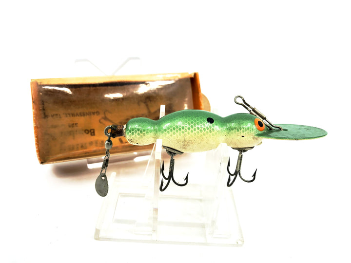 Bomber Wooden Water Dog 1500, #43 Green Shad Color with Box