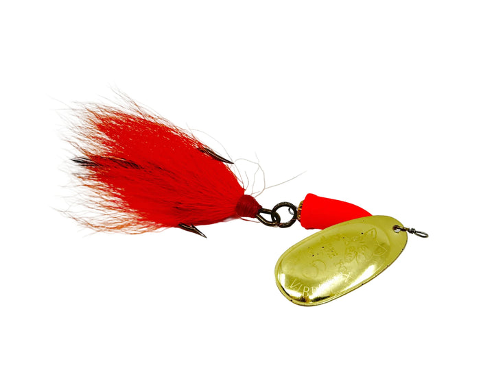 Blue Fox Super Vibrax #6 Spinner, Gold/Fluorescent Red/Orange Bucktail Color