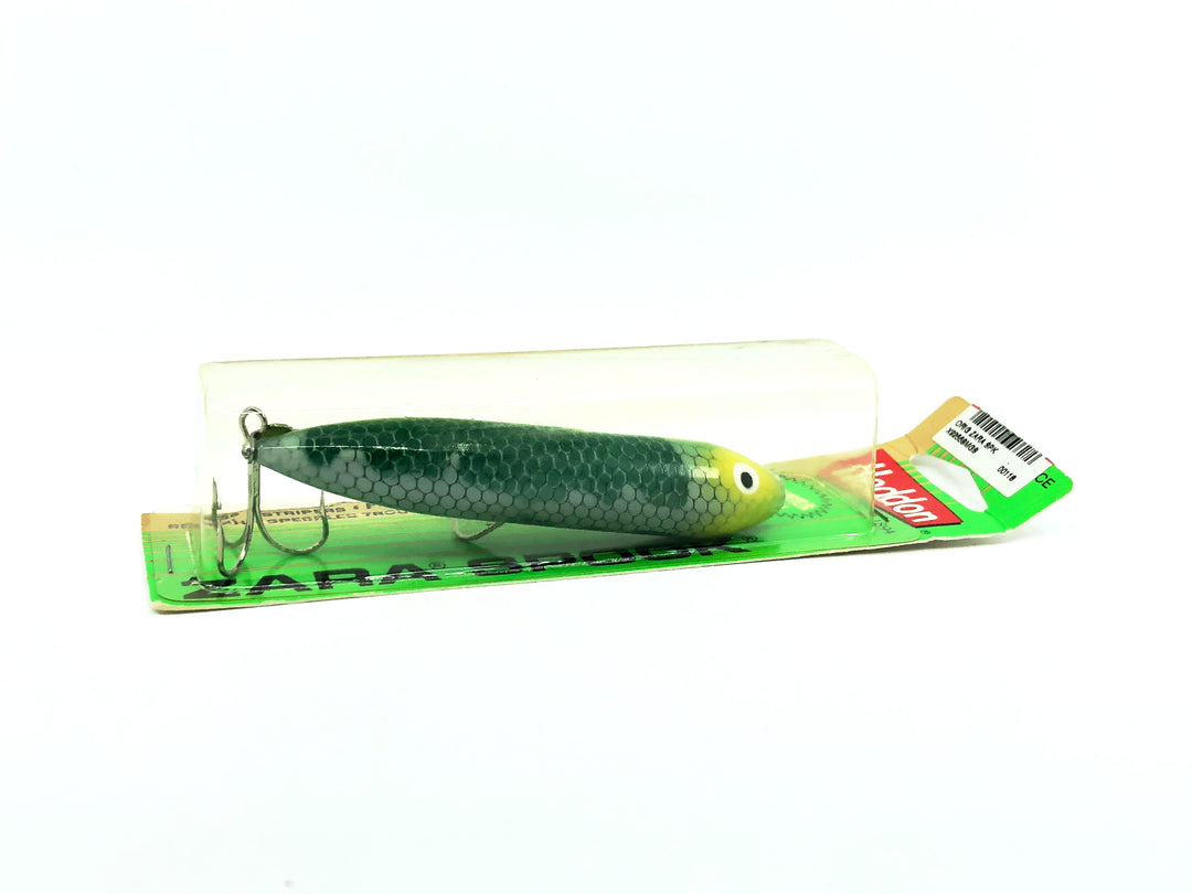 Heddon Zara Spook, SMGS Green Scale Color on Card