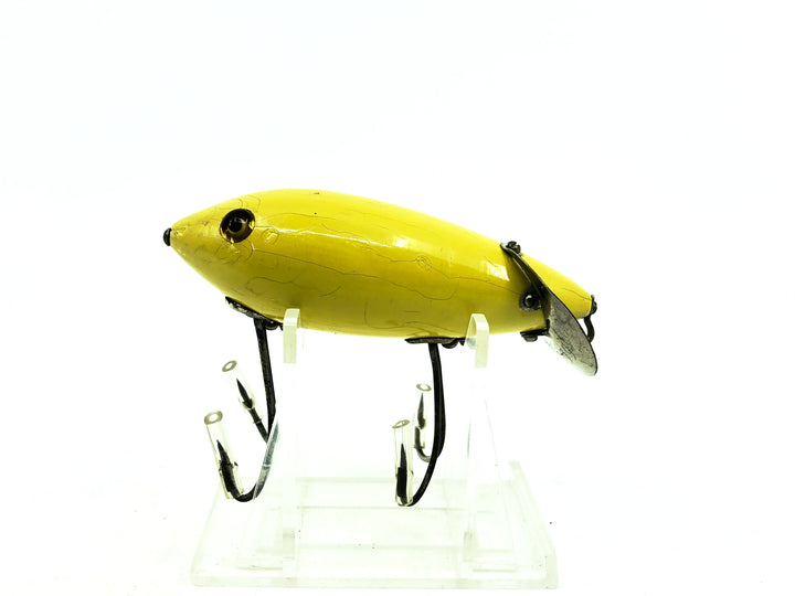 Repainted Heddon Baby Crab Wiggler #1900, Repainted Yellow Color