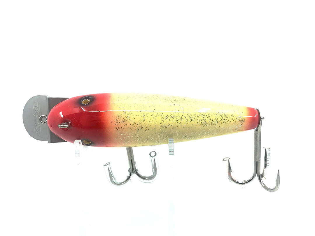 Musky Dan (XXX Lures) Husky Musky Wiggler, Red Head & Tail/White Flitter Color