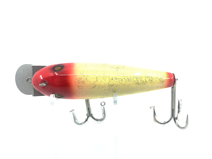 Musky Dan (XXX Lures) Husky Musky Wiggler, Red Head & Tail/White Flitter Color