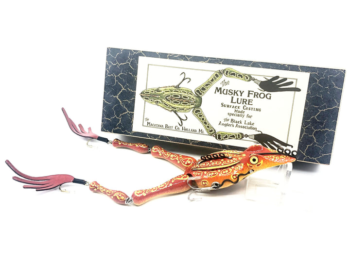 Macatawa Bait Co. Musky Red Frog 9 1/2" Lure w/Box -1980s