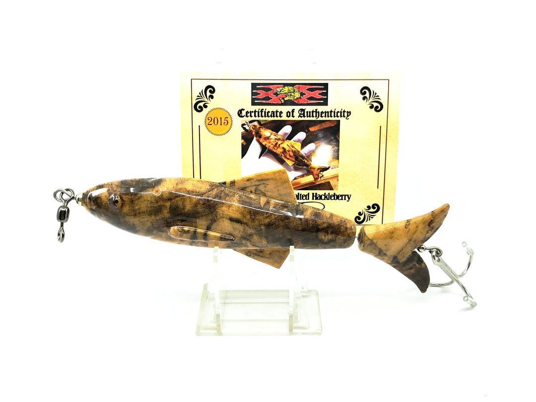 Musky Dan (XXX Lures) Haskel Minnow in Spalted Hackleberry w/COA