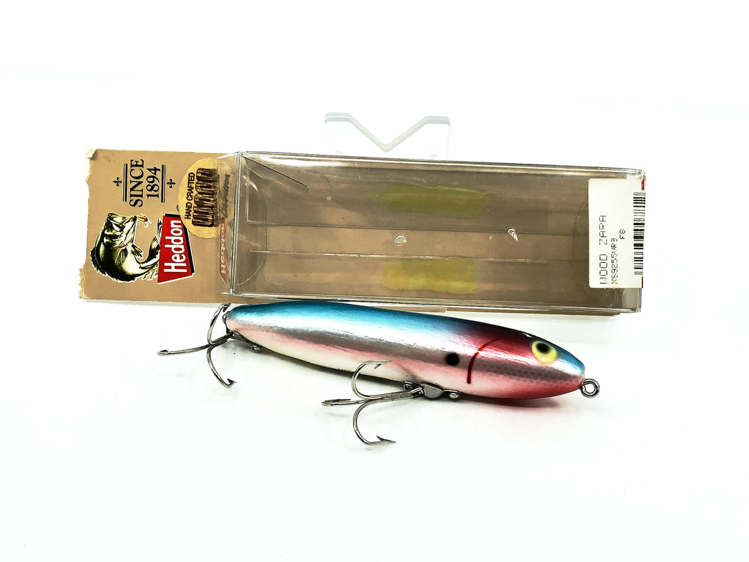Heddon Wood Zara Spook by Lee Sisson, VRB Nickel Rainbow Shiner Color New on Card