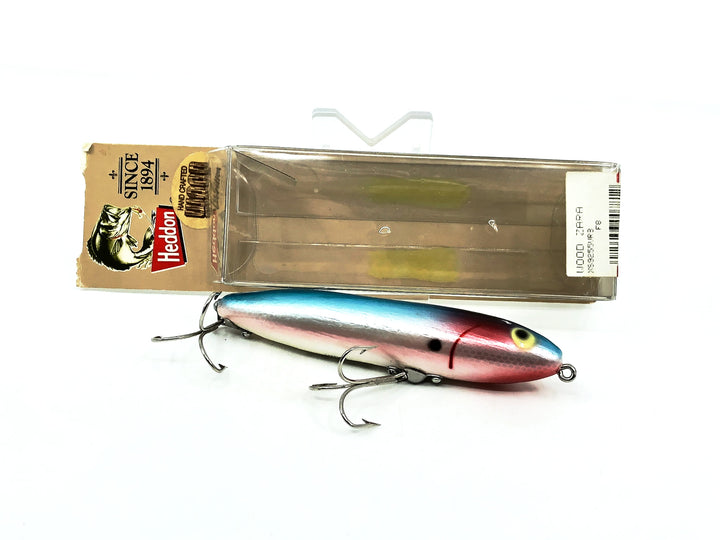 Heddon Wood Zara Spook by Lee Sisson, VRB Nickel Rainbow Shiner Color New on Card