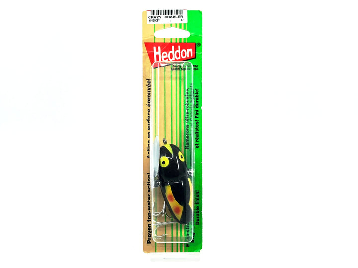 Heddon Crazy Crawler, CBY Black Chartreuse Hornet Color on Card