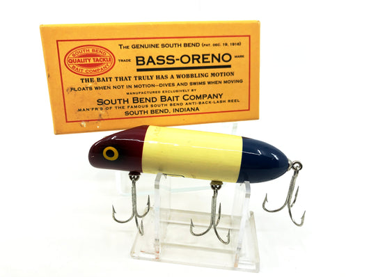 South Bend Bass Oreno - Leurre de pêche en bois antique